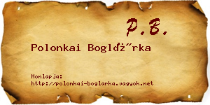 Polonkai Boglárka névjegykártya